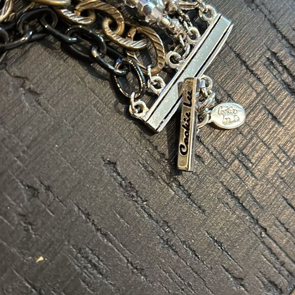 Cookie Lee Multistrand Toggle Chain Mixed Media Beaded Bracelet - Picture 3 of 7